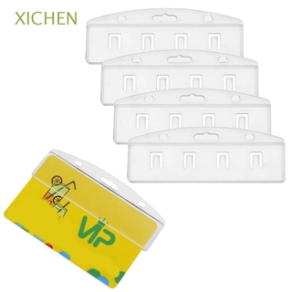 XICHEN - soporte de insignia de peso ligero, resistente, 5 unidades, plástico transparente, tarjeta de trabajo, tarjeta de visita para tarjetas de identificación de golpe