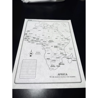 Mapa África división política con nombres tamaño carta