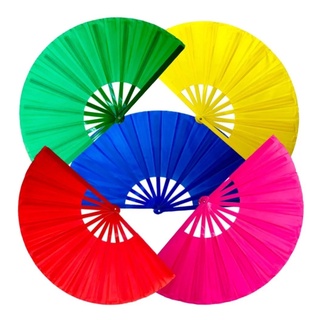 Abanicos Grandes De Colores Paquete Arcoiris Pericón 5pzas