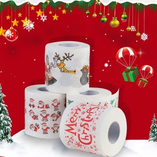 【Ready stock】 1PC Home Tool Santa Claus Bath Toilet Roll Paper Christmas Supplies Xmas Decor Tissue Cute Christmas Print High Quality (3)