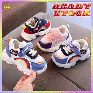 Zapatos de tenis arcoíris de la temporada de malla transpirable zapatos de bebé de suela suave zapatos deportivos para niñas