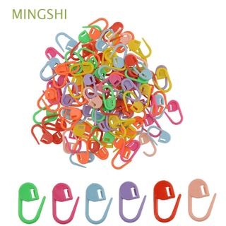 mingshi 100pcs marcadores titular mezcla color aguja clip de bloqueo puntada nuevo mini tejido de plástico de alta calidad artesanía crochet/multicolor
