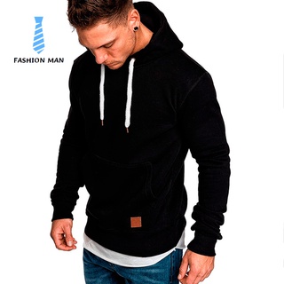Men Winter Hoodies Long Sleeves Pockets Hooded Pullover Minimalist Casual Sports Tops (4)