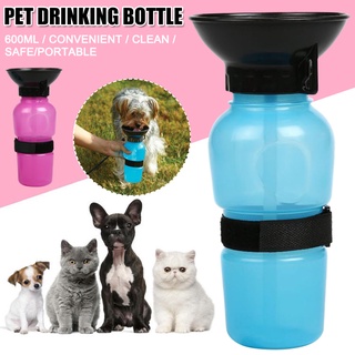 600ML portátil mascota perro viaje botella de agua potable al aire libre perros viaje bebedor botella de agua deportes beber agua taza