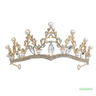 xjs barroco joya reina corona diamantes de imitación coronas de boda y tiaras para las mujeres disfraz fiesta accesorios de pelo con piedras preciosas
