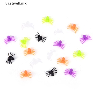 [Nuevo] 200 Unids/Set De Arañas Miniatura De Plástico De Halloween De Varios Colores Decorar Juguetes Pequeños [vastwell] (6)