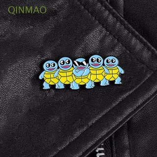QINMAO Adorable Broche Dibujos animados Joyería Placa de tortuga Tortuga Anime Regalos para mujeres y niños Animal Pokemon Originalidad Solapa/Multicolor