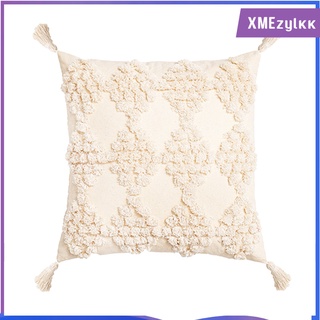 [xmezylkk] fundas de almohada boho con borlas, fundas decorativas de almohada tejida bohemio tejidas para sofá sofá