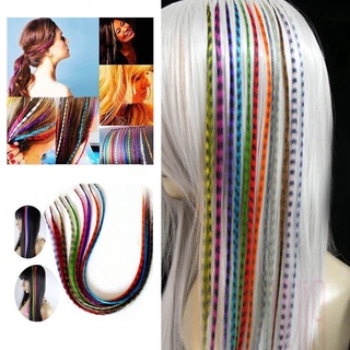71 unids/lote color pluma extensiones de pelo con cuentas extensión gancho punta de pelo bucle w4t4 (8)