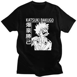 Funny Men's Katsuki Bakugo Boku No Hero Academia T-Shirt Cotton Anime Tee Shirt Short Sleeve Manga All Might Tshirt Merch Tops