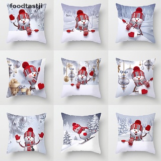【st】 Snowman Christmas Cushion Cover Decorations for Home Sofa Decor Xmas Gifts .