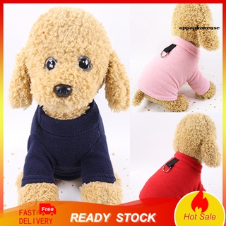sudadera de color sólido para mascotas de otoño con correa de tracción en forma de d/ropa para perros (1)