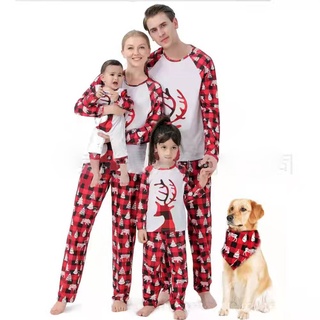 2021 navidad familia coincidencia pijamas conjunto de ciervo adulto niño familia coincidencia de ropa Top+pantalones de navidad ropa de dormir bebé mameluco