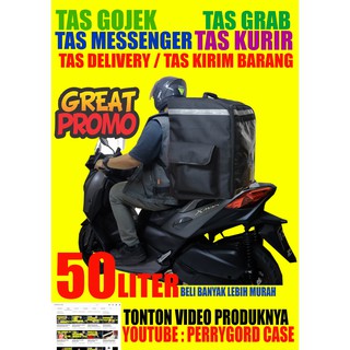 Bolsa de mensajero para bicicleta, bolsa de entrega, 50 litros, Color negro