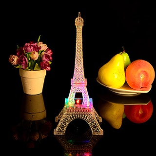 Gz luz de torre Eiffel colorida luz de noche regalo de cumpleaños lámpara de botón decorativa (3)