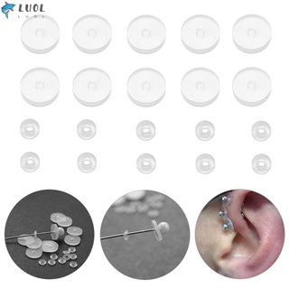 luolain bultos anti hiperplasia curación anti-aplastamiento piercing curación discos de silicona suave junta espaciadores discos con anillo redondo para nariz oreja cartílago piercing anillos fijos
