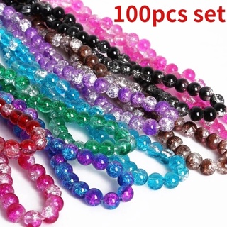100 unids/set 8 mm arco iris ab color redondo suelto perlas para hacer joyas diy pulsera collar