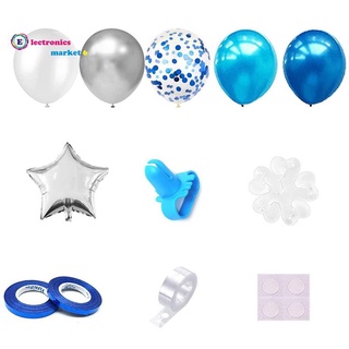 globo azul guirnalda globo de látex confeti, herramienta de anudación, cinta y decoración adhesiva, para fiestas de cumpleaños