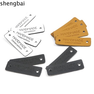 Shengbai 12/24 piezas etiquetas etiquetas accesorios de costura etiquetas de cuero logotipo de la PU bufanda para equipaje mano trabajo decoración de ropa/Multicolor