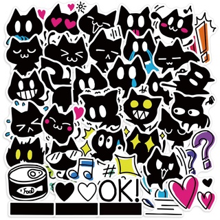 Linda sombra gato pegatinas de dibujos animados gatito diario material creativo teléfono caso equipaje mano libro pegatina ins
