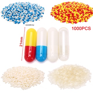 wendcrzy 1# 1000pcs cápsulas todo tipo de cápsulas de gelatina duras coloradas tamaños 1 mx