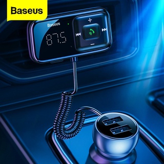 Baseus Transmisor FM Para Coche Bluetooth 5.0 USB Cargador De AUX Llamada Manos Libres Kit Inalámbrico Auto Modulador Reproductor MP3
