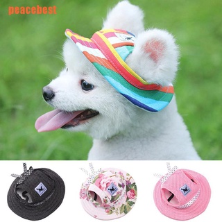 [eBes]lindo gorro de perro para mascotas transpirable verano ajustable sombrero de sol de malla de malla sombrero de lona