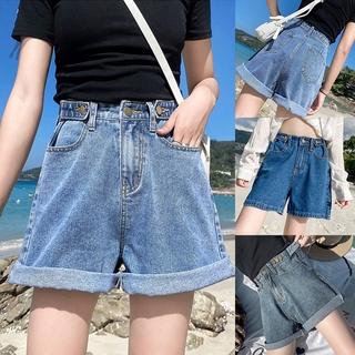 Pantalones cortos De mezclilla De Cintura Alta clásicas/pantalones cortos De mezclilla para mujer/Shorts casuales De verano para mujeres (1)