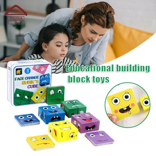 Expresiones de madera juego de rompecabezas juguetes creativos que cambian la cara bloques de construcción juegos educativos para niños