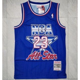 1993 NBA All-Star Chicago Bulls 23 Michael Jordan baloncesto camisetas bordado azul jersey