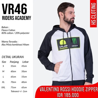 Vr46 Riders Academy sudadera con capucha con cremallera raglán Valentino Rossi MotoGP Racing S M L XL XXL talla grande (1)