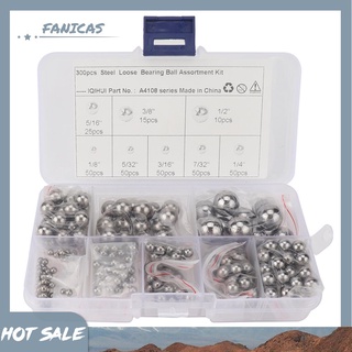Fanicas 300pcs G25 bolas de precisión 1/8 5/32 3/16 7/32 1/4 5/16 3/8 1/2 pulgadas + caja