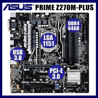 Asus PRIME Z270M-PLUS placa base LGA 1151 Intel Z270 DDR4 64GB PCI-E 3.0 USB3.0Type-C escritorio Asus Z270 placa base DDR4 M.2