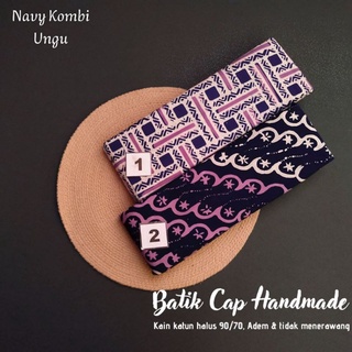 Material / azul marino púrpura batik sello | Fina tela Batik | Tela Batik premium | Batik tela | Metro Batik tela | Batik uniforme oficina