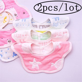 Baberos de bebé para bebé eructo baberos de tela para recién nacido de algodón alimentación lindo 2pcs A-KL-005