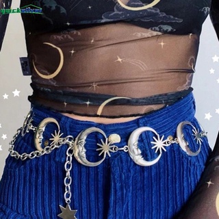 Harajuku Punk Moon cinturones de Metal mujeres Vintage cintura alta cadena cinturones de cintura gótica luna sol astilla colgante cinturones mujer qui