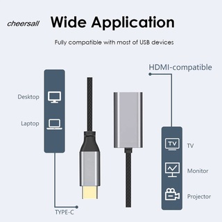 Cheersall - cable adaptador compacto tipo C a HDMI compatible con hembra de alto rendimiento para Laptop