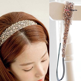 rosa mujer dulce encaje imitación perlas hairband rhinestone cristal diadema cabeza pieza