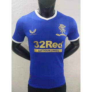 21-22 temporada Rangers versión de jugador local de la camiseta de fútbol deportivo de alta calidad