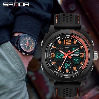 SANDA (sdt345fg.mx) reloj deportivo con pantalla dual analógico digital led electrónico para hombre