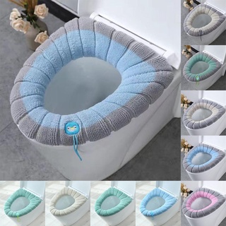 1 pieza de decoración del hogar lavable engrosado tejido cojín de inodoro almohadillas de asiento de inodoro de dibujos animados suaves (1)