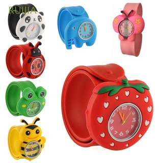 ruijia 3d relojes de pulsera de cuarzo slap relojes de pulsera de silicona animal niños bebé reloj niños niños/multicolor