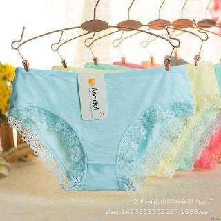Lowest price colorful popular breathable comfortable lace trim ladies panties