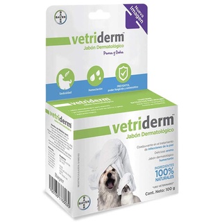 Vetriderm Jabón Dermatológico para Perro y Gato, 100 g