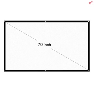 hp h70 70" portátil proyector pantalla hd 16:9 blanco dacron 70 pulgadas diagonal pantalla de proyección plegable cine en casa para proyección de pared interior al aire libre (2)