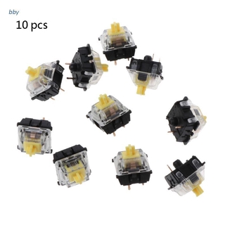 bby 10Pcs/pack Mechanical Keyboard Gateron MX 3 Pin Yellow Switch Transparent Case for Keyboard Cherry MX Compatible