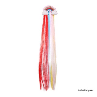 beibeitongbao New Rainbow Cloud Side Clip Cute Princess Child Hairpin Long Tassel Color Baby Girls Wig Hairpins