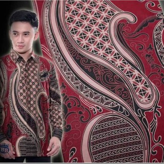 Pareja familia Batik camisa Tops para las mujeres rojo BM hombres camisas (2)