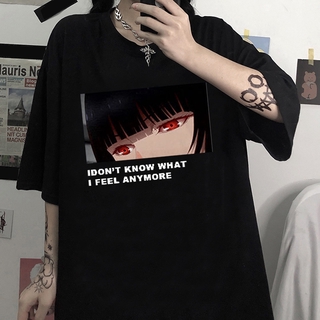 Y2K verano gótico ropa Sexy mujer suelta camiseta Punk oscuro Grunge Streetwear señoras Top gótico camisetas Harajuku Clothe