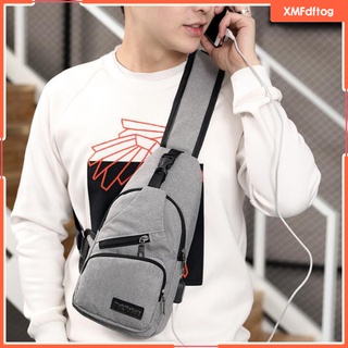 [XMFDFTOG] Sling Backpack Men Chest Bag Shoulder Bag Crossbody Shoulder Bag Sports Bag Bag With USB Charging Port, Polyester Travel